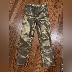 Gap gold metallic pants